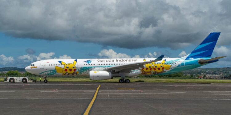 Sinergi Garuda Indonesia dan The Pokemon Company Operasikan Pikachu Jet GA-2 dengan Nuansa Batik