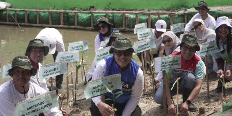 Aksi Penghijauan PHE ONWJ dan Elnusa di Pesisir Karawang