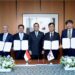 Direktur Utama PT Pertamina (Persero), Simon Aloysius Mantiri, menyaksikan penandatangan Nota Kesepahaman Kerjasama (MoU) antara PT Pertamina Hulu Energi (PHE) dengan SK Inovation, SK Earthtone dan ExxonMobil, di Seoul, Korea Selatan, 01 April 2026.