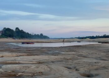 Kondisi Sungai Kapuas yang mengalami pendangkalan di Kalimantan Barat. Foto: Capt. Galih Prabowo